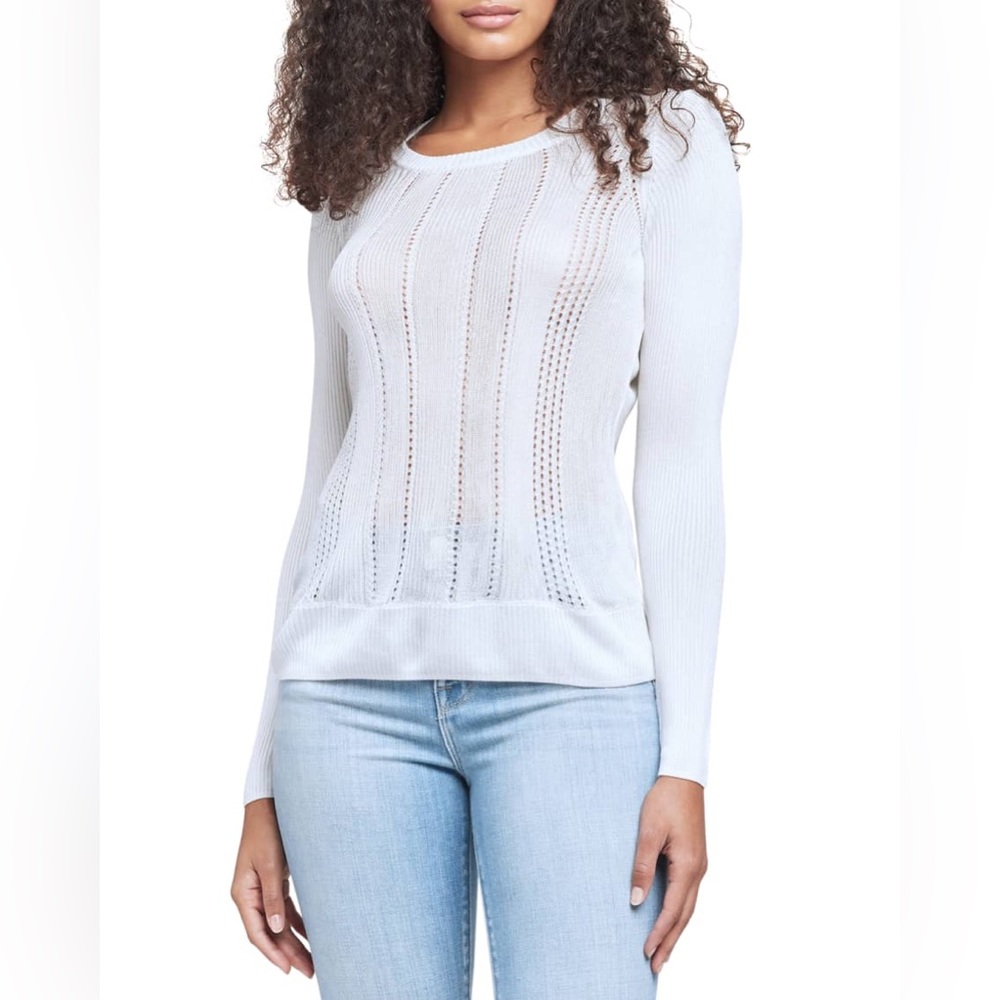 L’agence NWT White Whitley Pullover Sweater